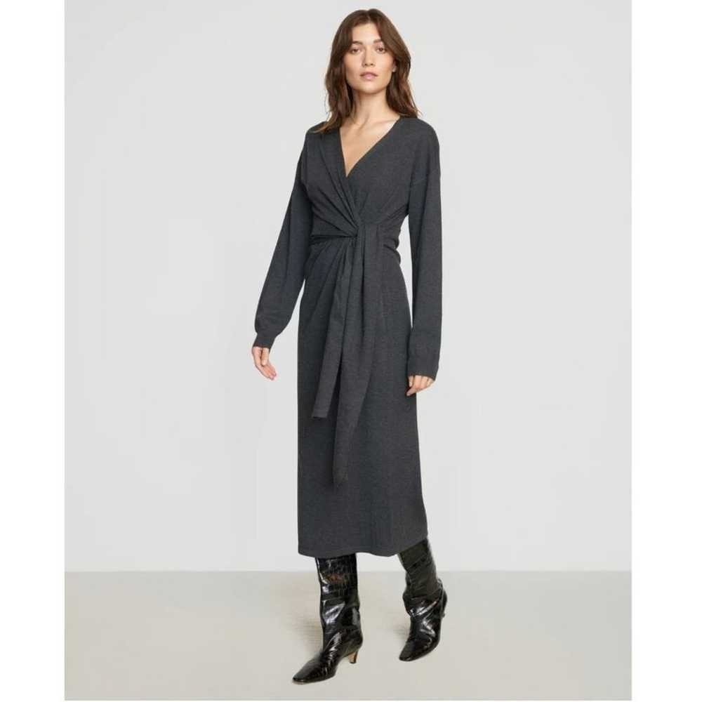 New Modern Citizen Lenese Front Wrap Midi Dress Dark Gray | Size Small